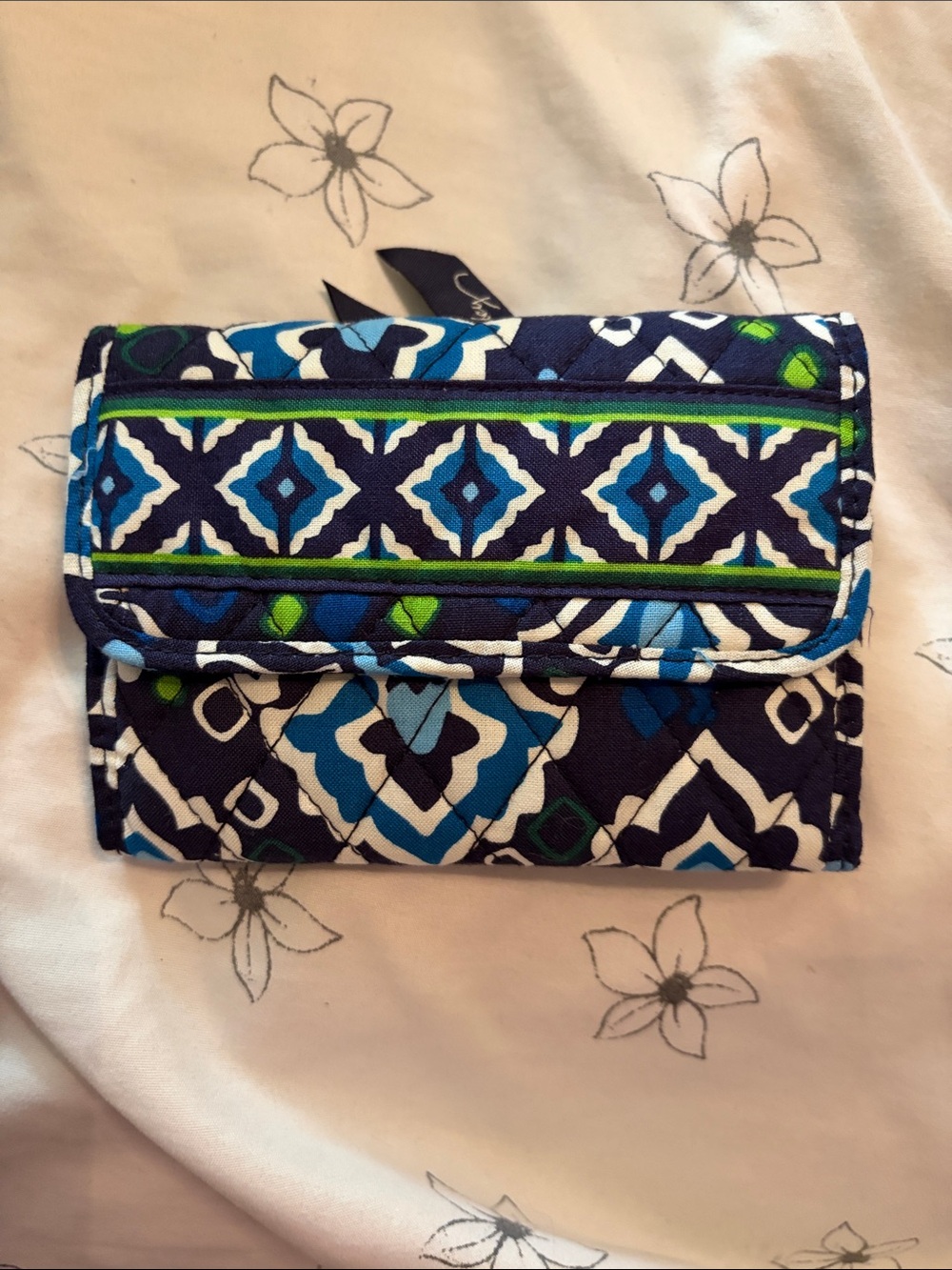 Vera Bradley Patterned Blue & Green Women's Quilted Wallet